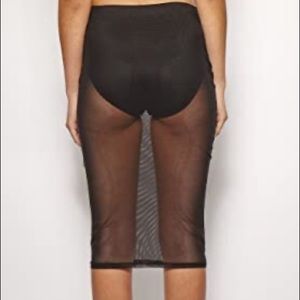 Sheer mesh Set Black skirt jacket outfit